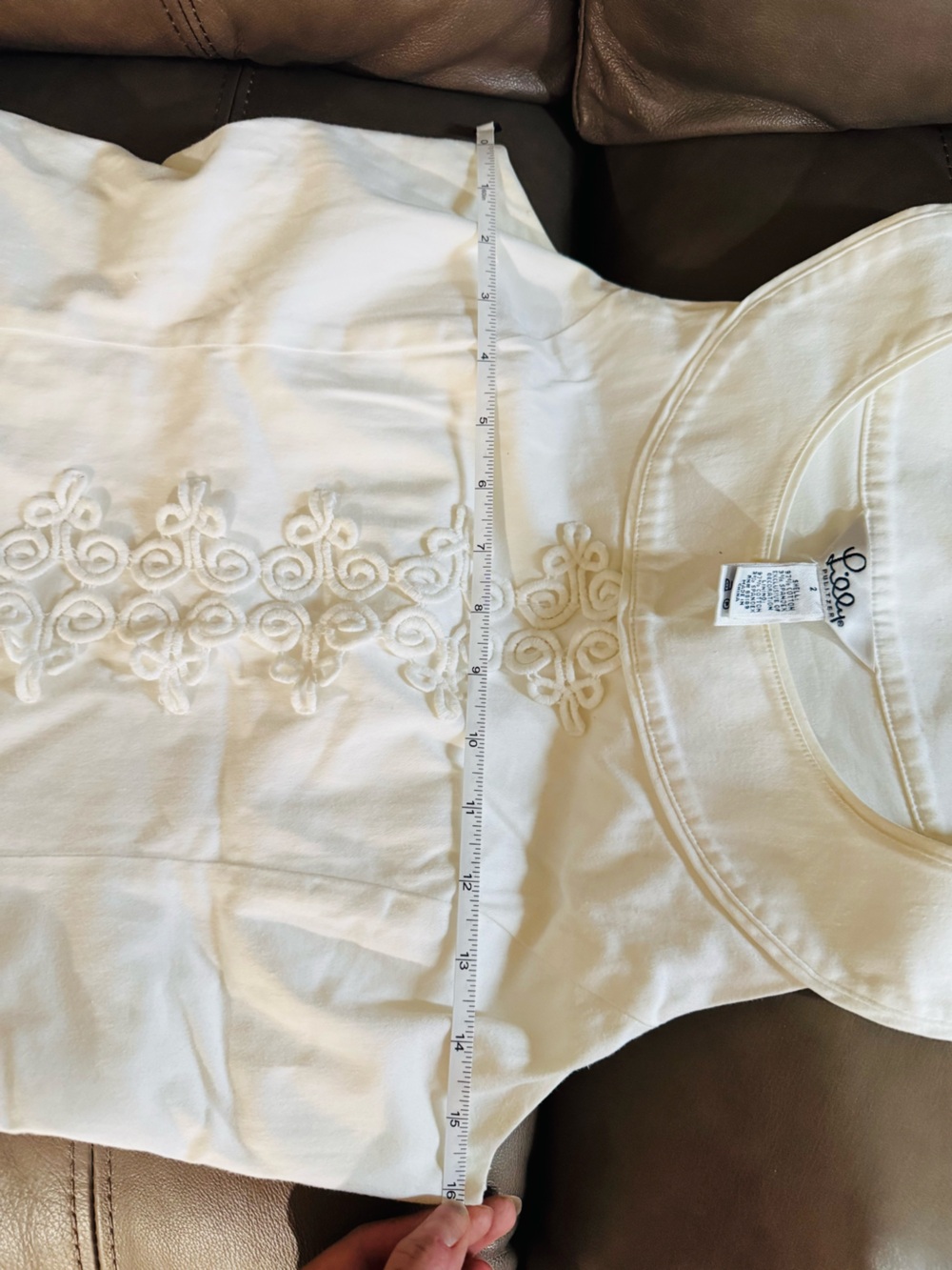 Lilly Pulitzer White Embroidered Sleeveless Shell - Picture 8 of 8